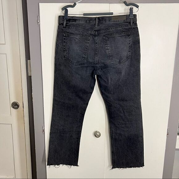 GRLFRND | Tatum Straight Leg Crop Jeans Midnight Rambler Raw Fray Hem size 29 - Picture 5 of 8